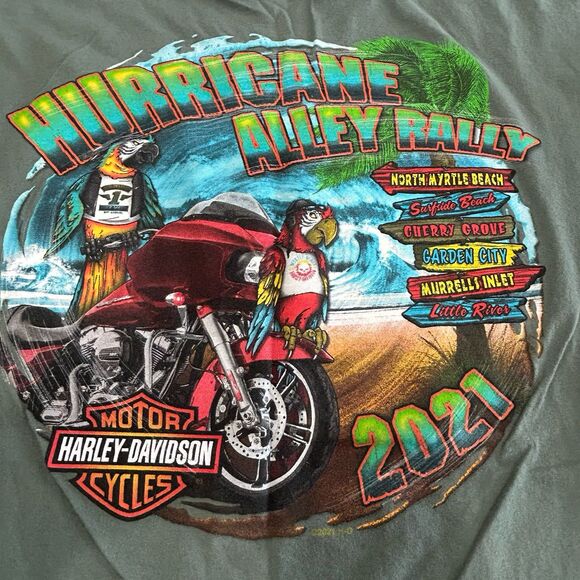 Harley-Davidson T-Shirt Men’s Size XL Gray Hurricane Alley Rally 2021 Graphic - Picture 11 of 11